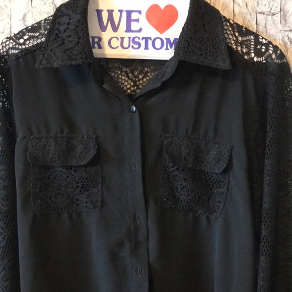 Quintessential black button up shirt size M - Picture 2 of 4